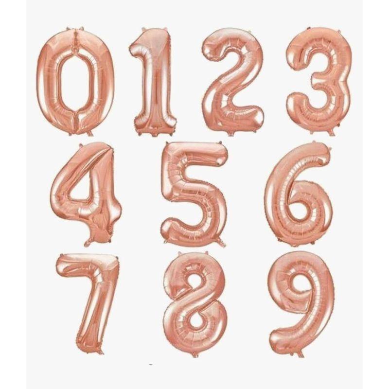 Rose Gold Number 0 Foil Balloon - 36cm - The Base Warehouse