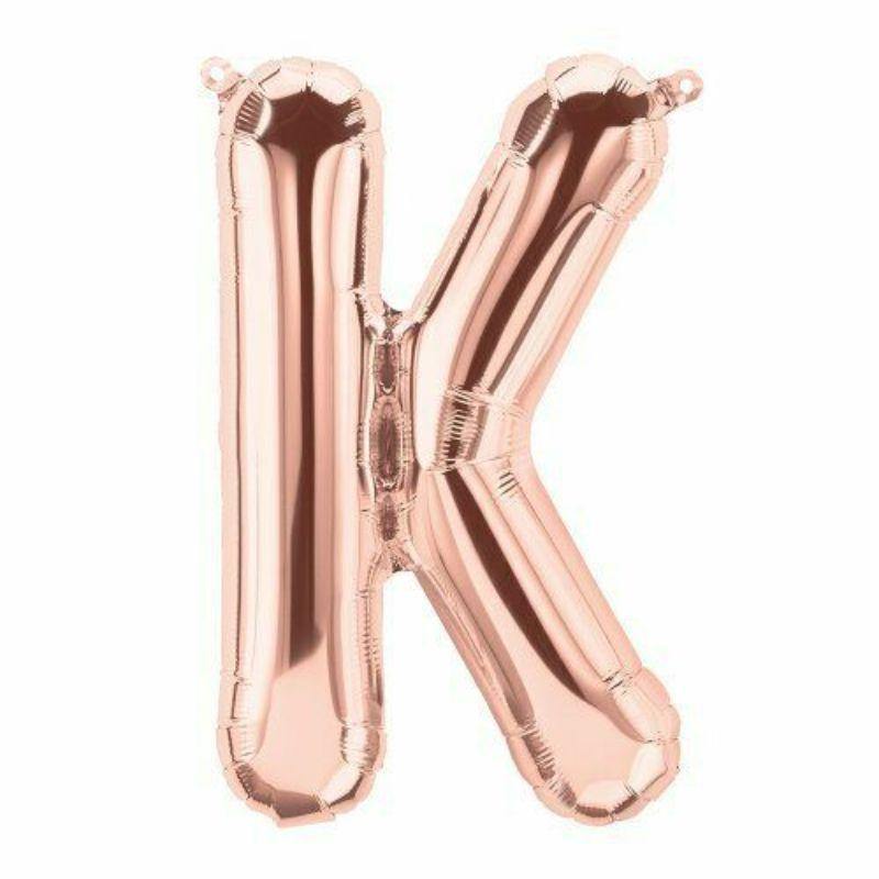 Rose Gold Foil Balloon K - 36cm - The Base Warehouse