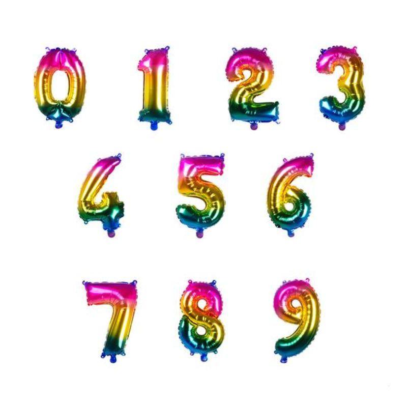 Rainbow Number 5 Foil Balloon - 36cm - The Base Warehouse