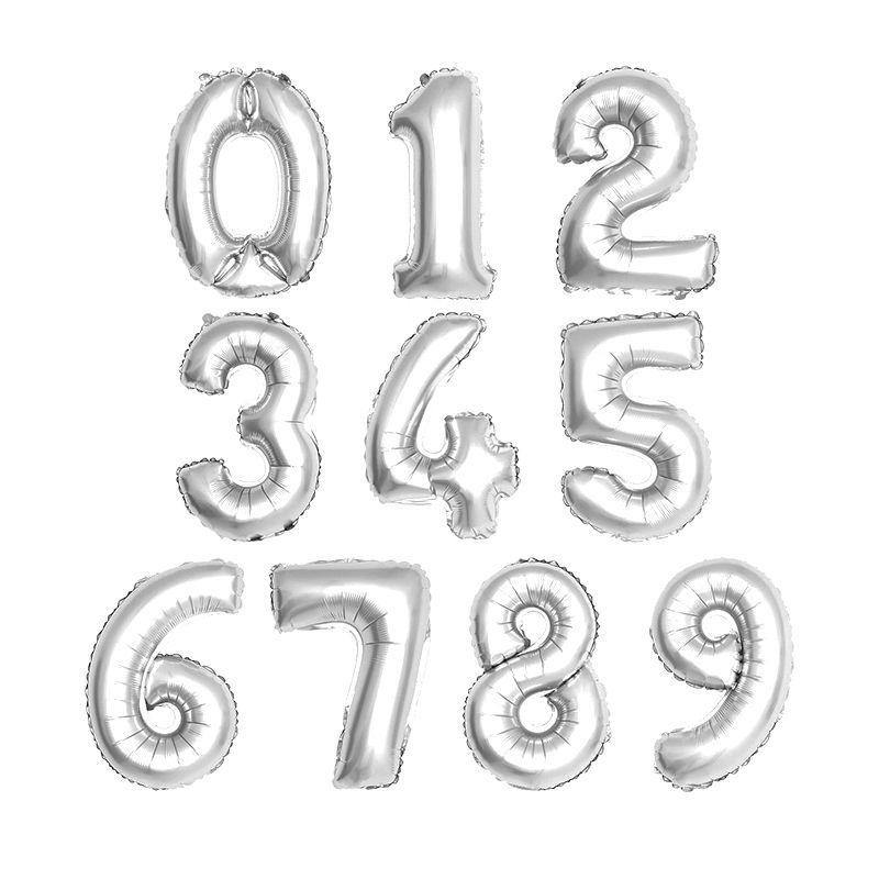 Silver Number 4 Foil Balloon - 36cm