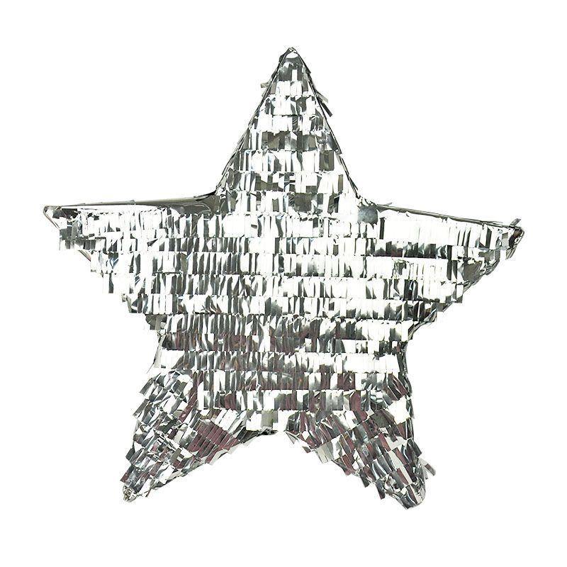 Silver Star Pinata - 45cm x 44cm x 9cm - The Base Warehouse