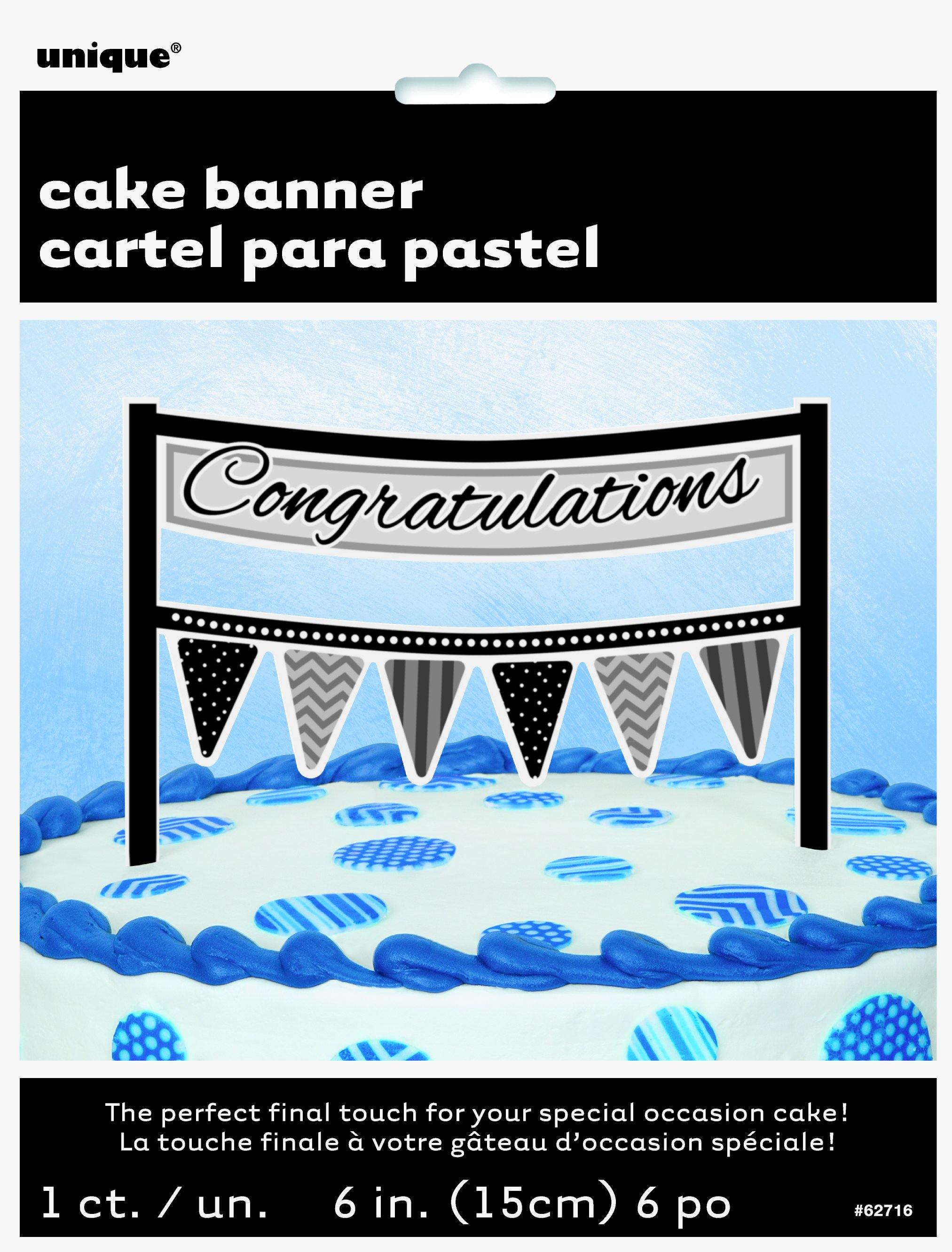 Congratulations Cake Banner - 16.5cm