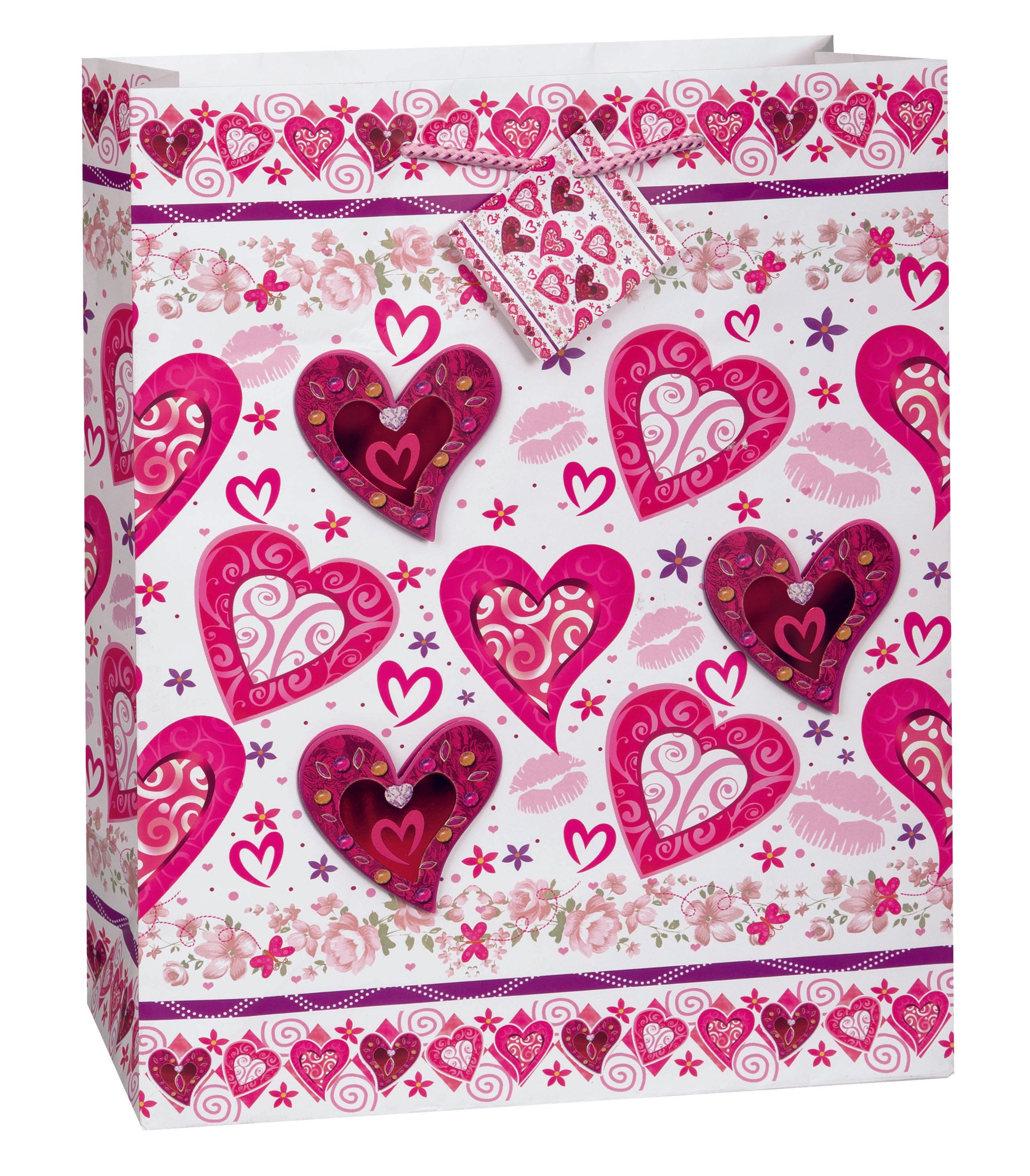 Lots Of Hearts Gift Bag - 32.5cm H x 26cm W