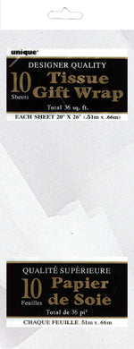 10 Pack White Tissue Sheets - 51cm x 66cm - The Base Warehouse