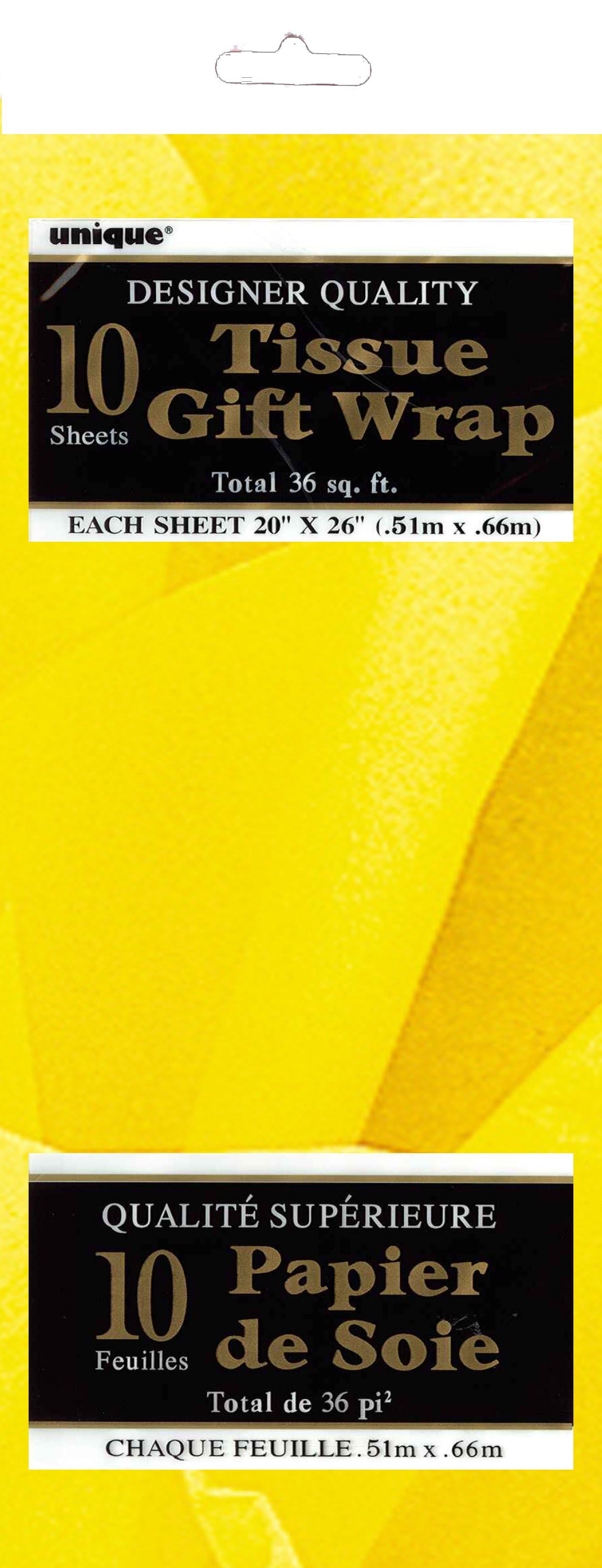 10 Pack Sun Yellow Tissue Sheets - 51cm x 66cm - The Base Warehouse