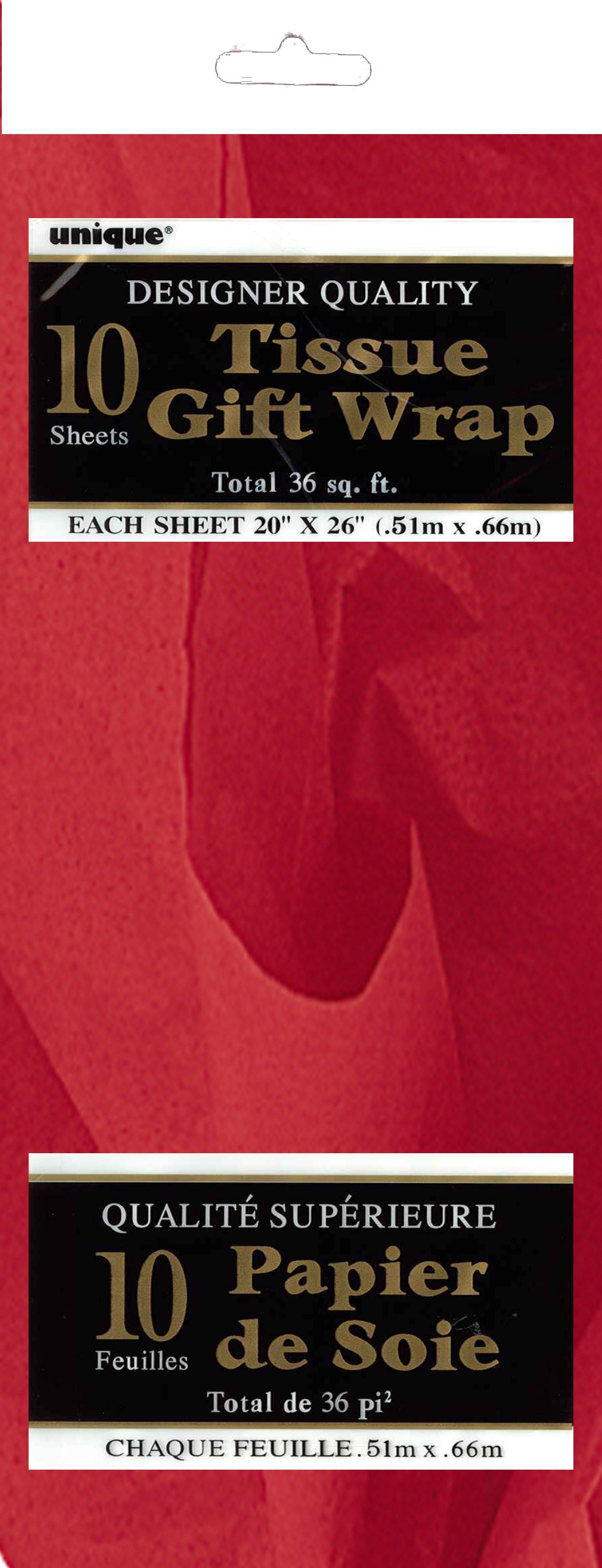 10 Pack Red Tissue Sheets - 51cm x 66cm - The Base Warehouse