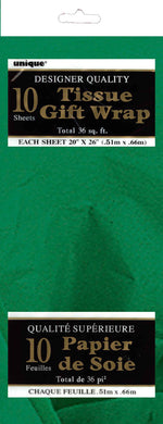 10 Pack Green Tissue Sheets - 51cm x 66cm - The Base Warehouse