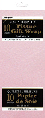 10 Pack Pastel Pink Tissue Sheets - 51cm x 66cm - The Base Warehouse