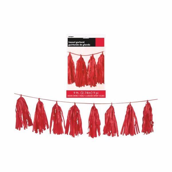 Ruby Red Tassel Garland - 2.74m - The Base Warehouse