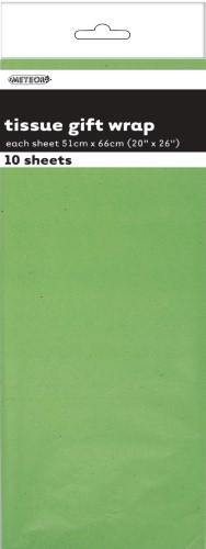 10 Pack Apple Green Tissue Sheets - 51cm x 66cm - The Base Warehouse