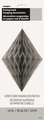 Silver Diamond Honeycomb Decoration - 35cm - The Base Warehouse