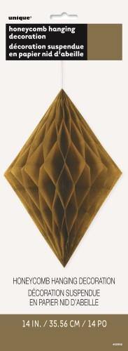 Gold Diamond Honeycomb Decoration - 35.56cm - The Base Warehouse