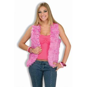Adults 60s Groovy Pink Vest - One size fits most