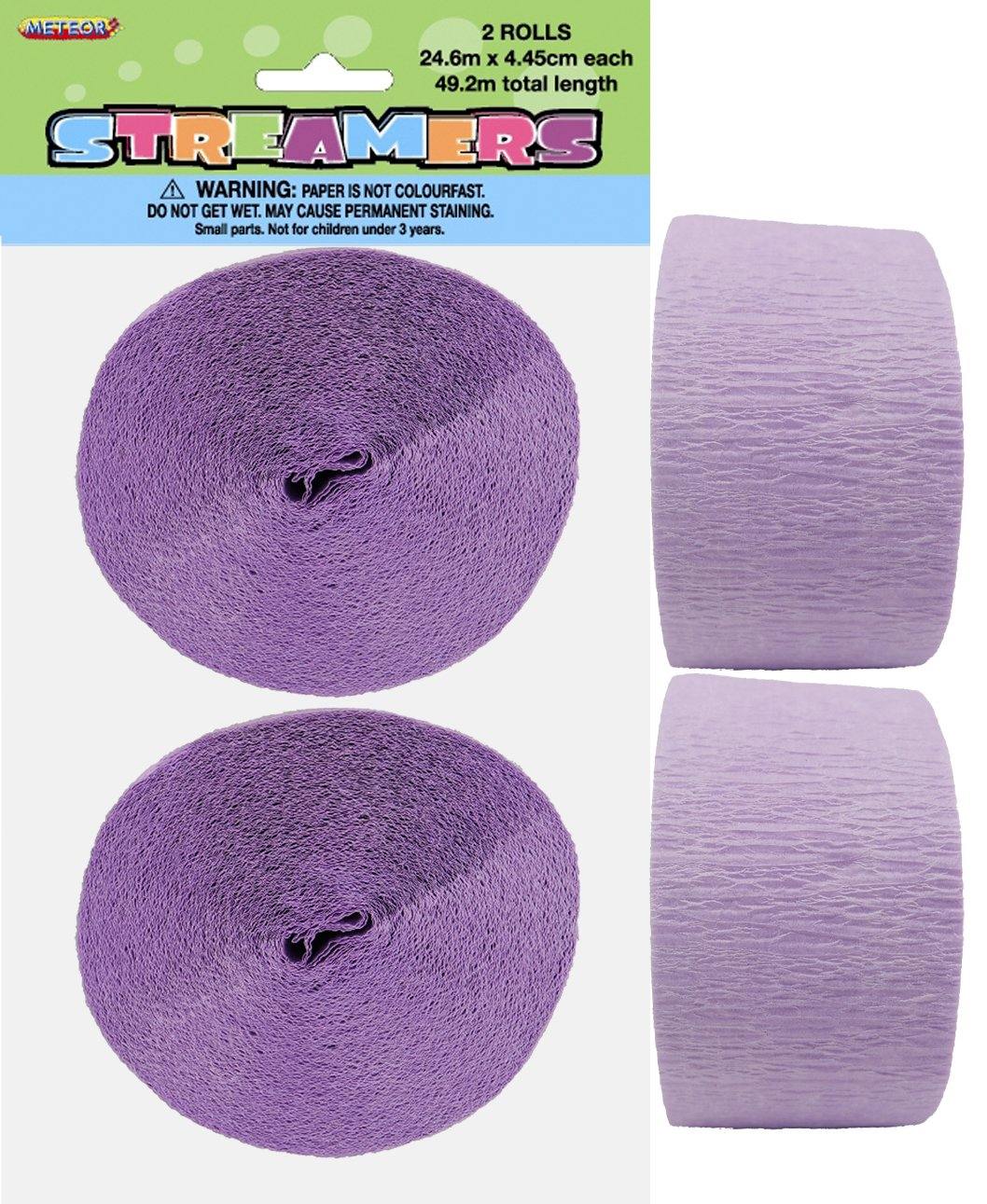 2 Pack Lavender Crepe Streamers - 24m - The Base Warehouse