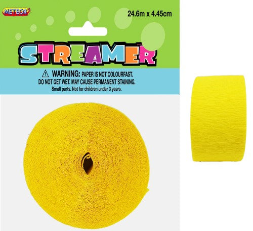 Soft Yellow Crepe Streamer - 24m