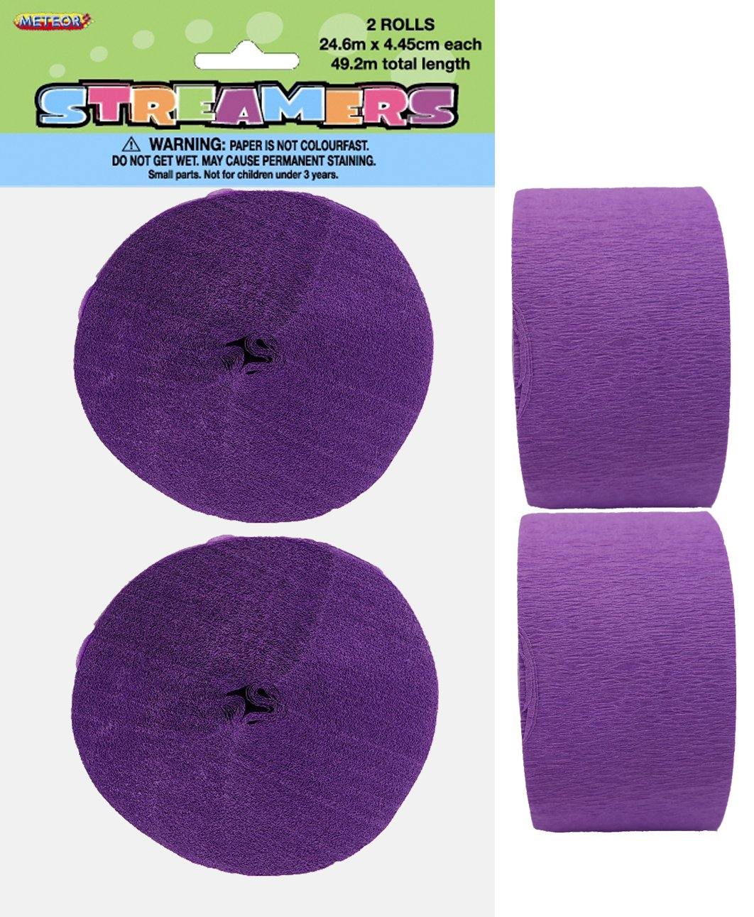 2 Pack Pretty Purple Crepe Streamers - 24m