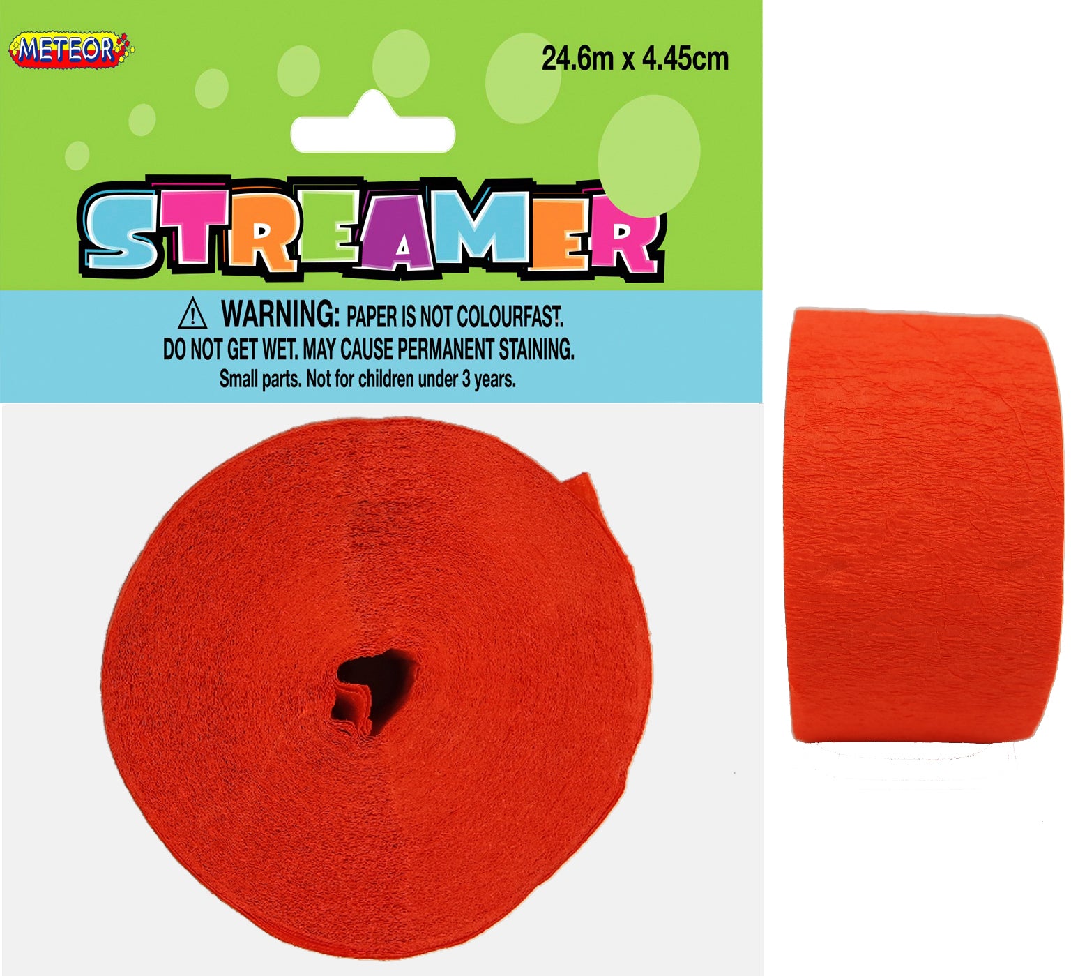 Pumpkin Orange Crepe Streamer - 24m