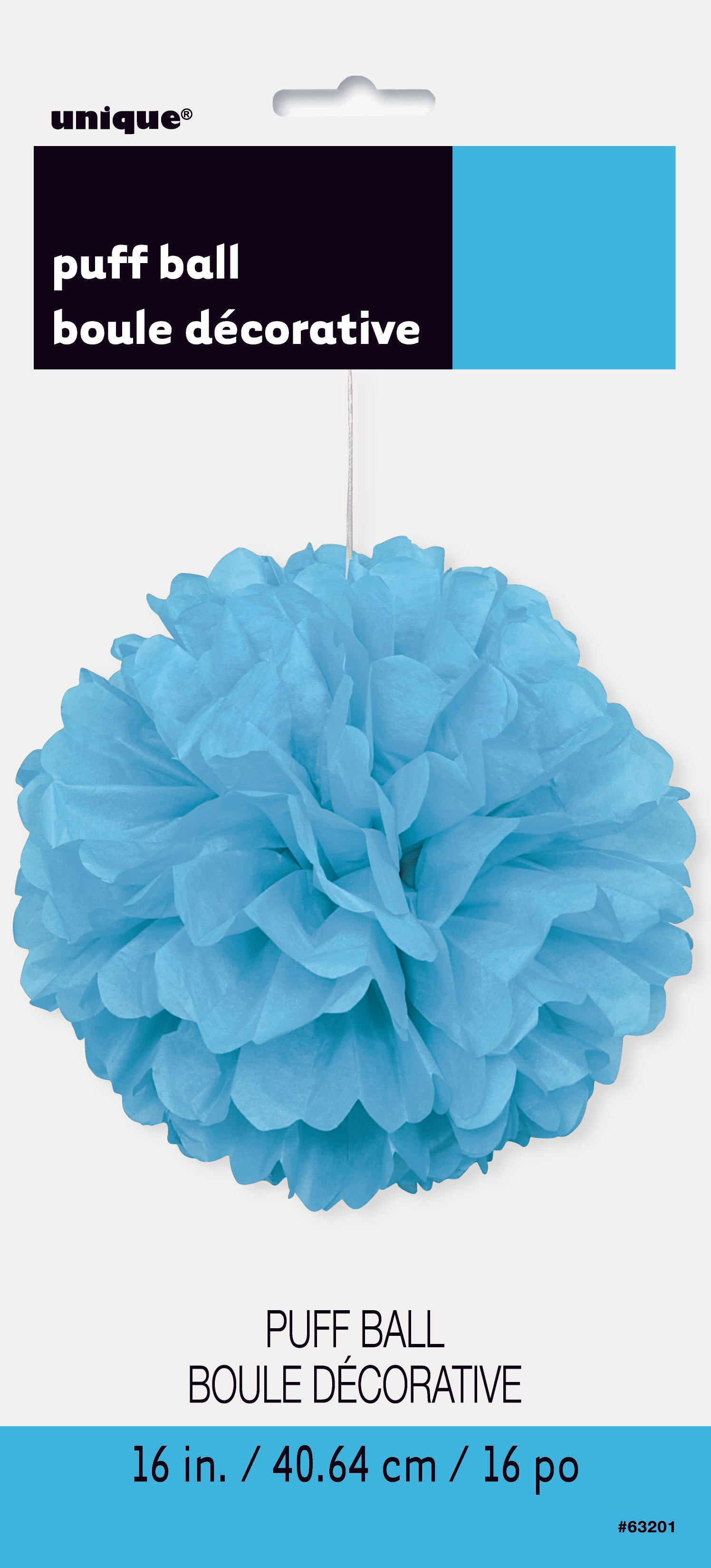 Powder Blue Puff Ball Decoration - 40cm