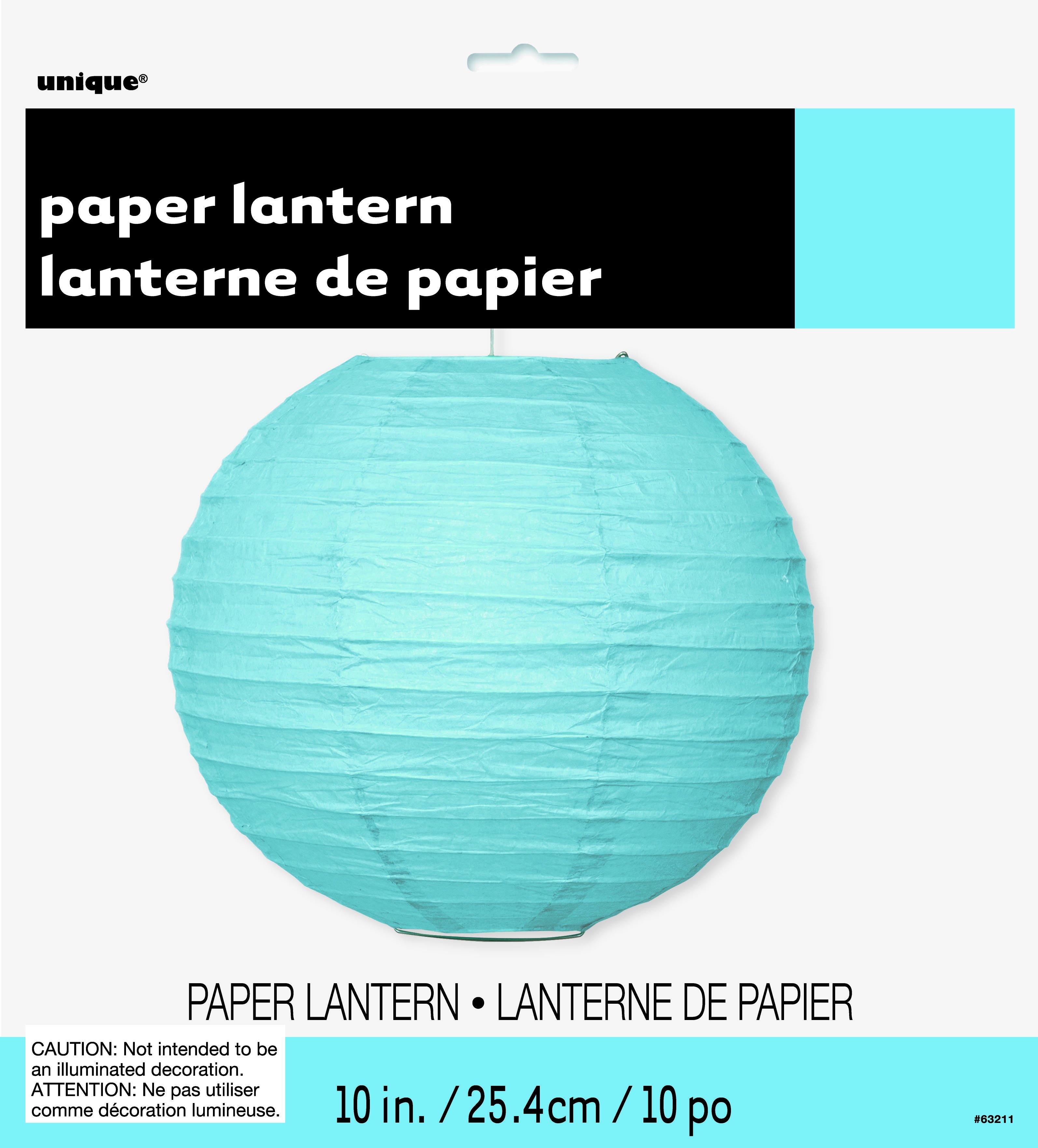 Powder Blue Round Paper Lantern - 25cm