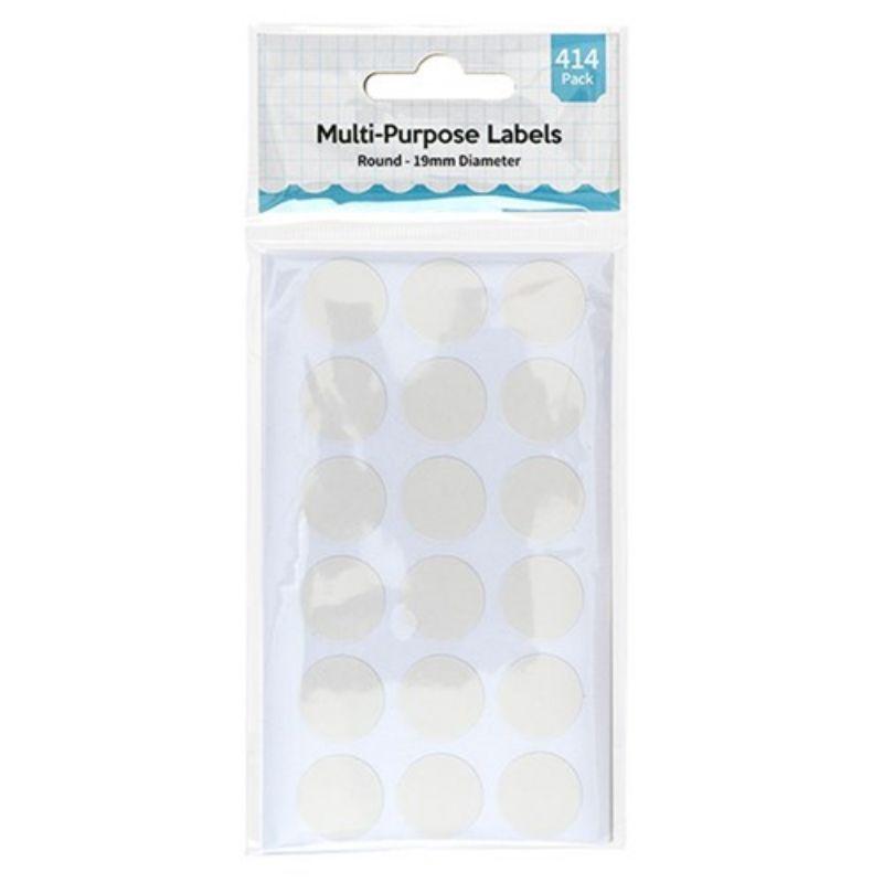 Label Round White Multi Purpose 19mm 414pk