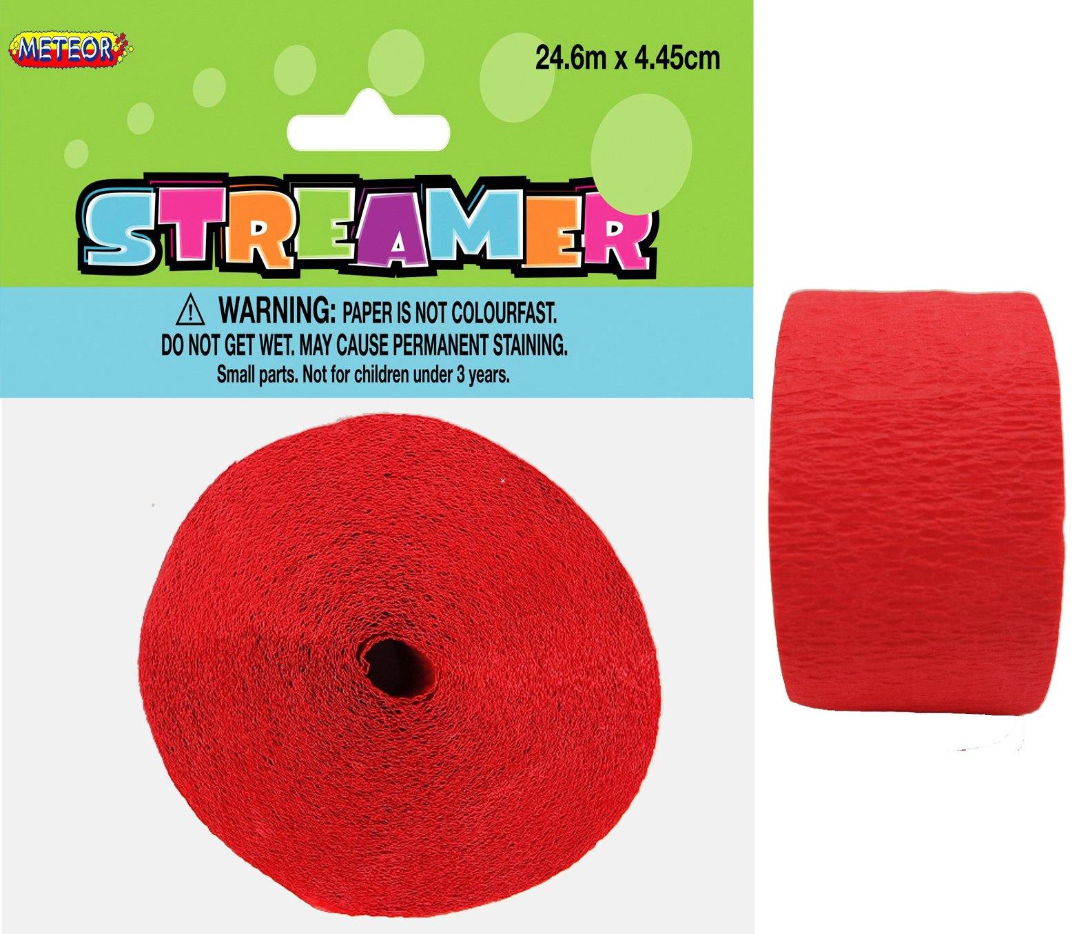Ruby Red Crepe Streamer - 24m