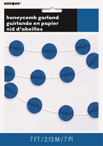Royal Blue Honeycomb Ball Garland - 2.13m - The Base Warehouse