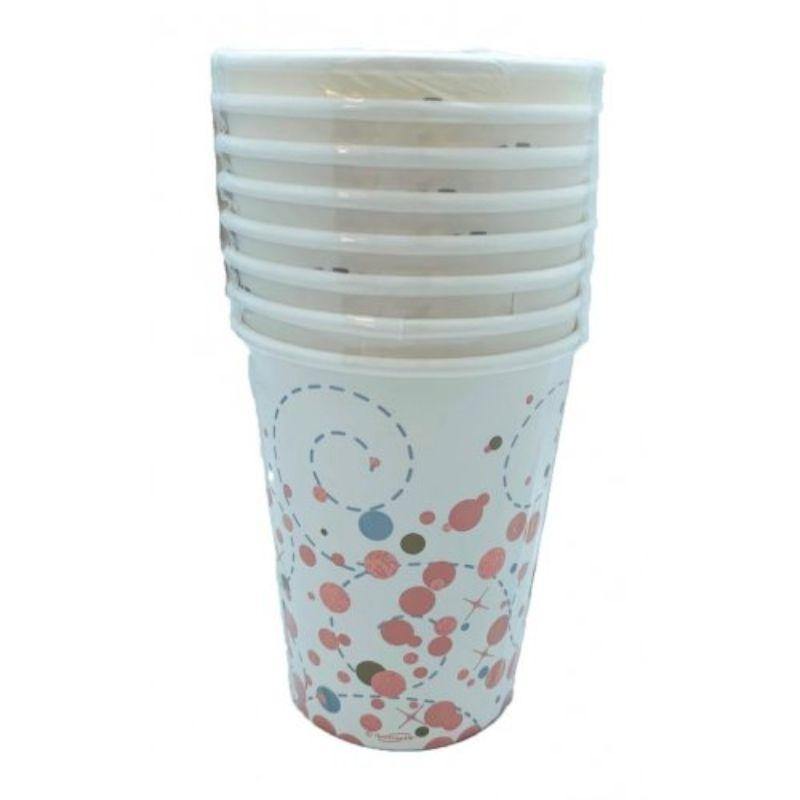 8 Pack Sparkling Fizz Rose Gold Paper Cups - 266ml - The Base Warehouse