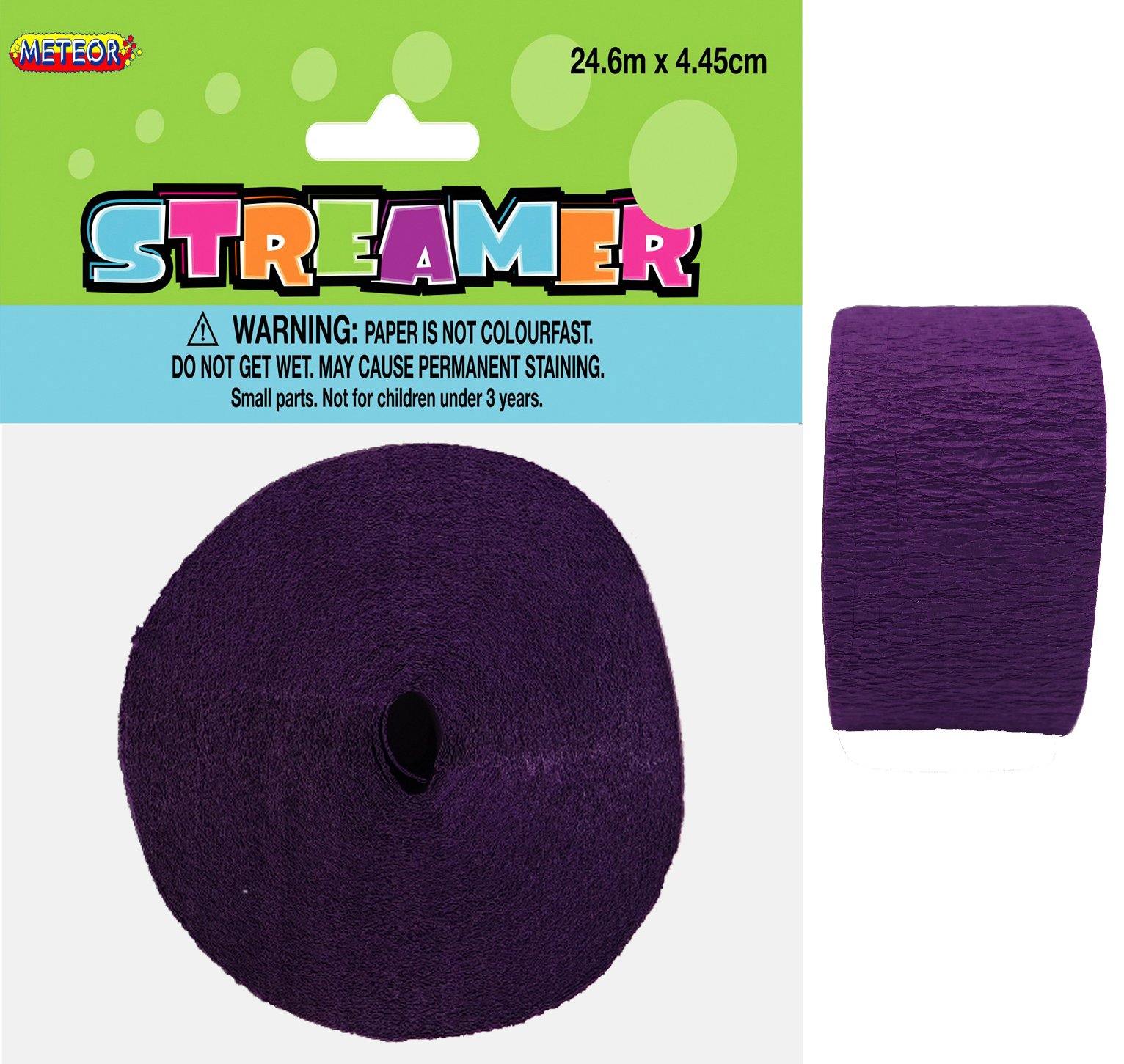 Deep Purple Crepe Streamer - 24m - The Base Warehouse