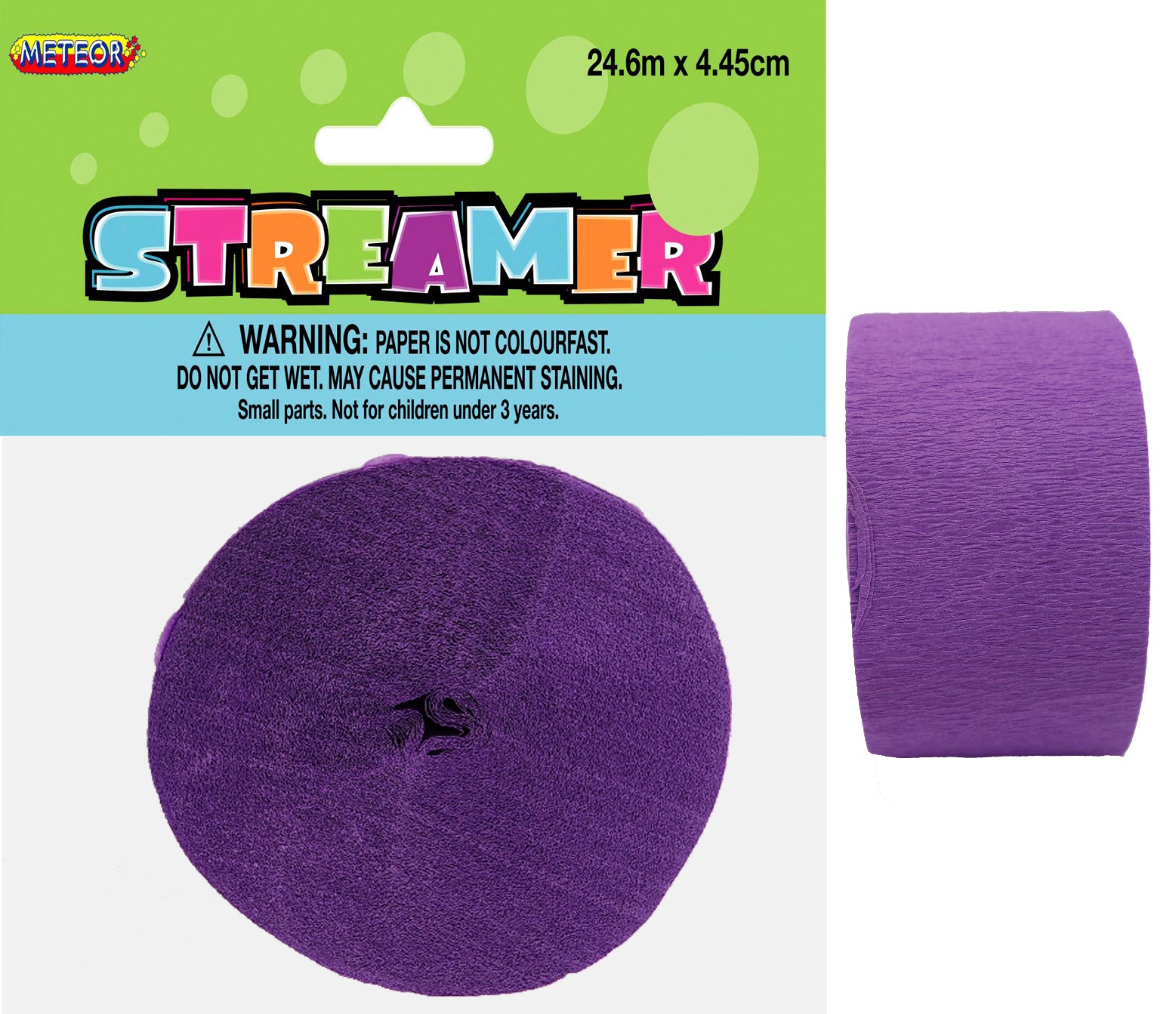 Pretty Purple Crepe Streamer - 24m