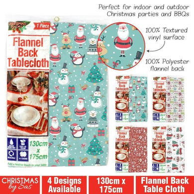 Christmas Flannel Back Table Cloth - 130cm x 175cm - The Base Warehouse