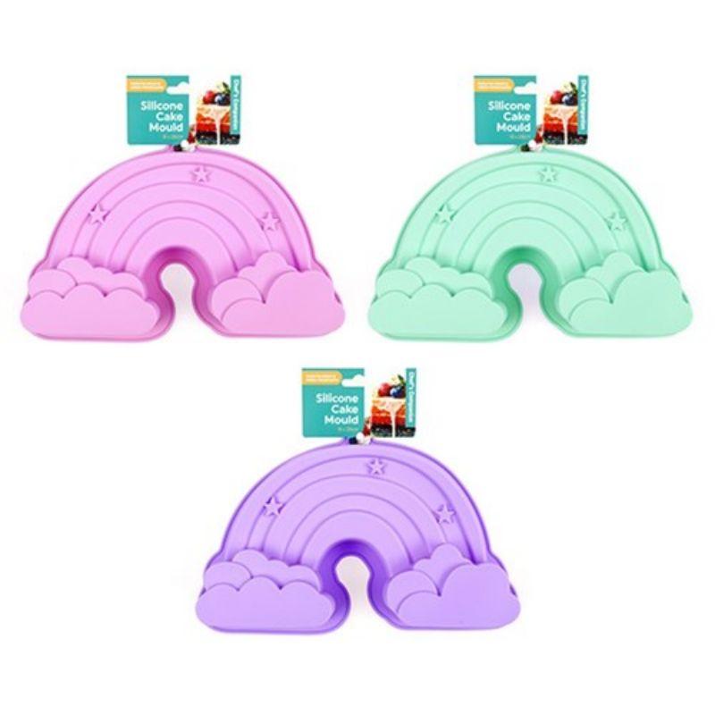 Silicone Style Rainbow Cake Cloud Mould 28x18cm 3 Asst Col