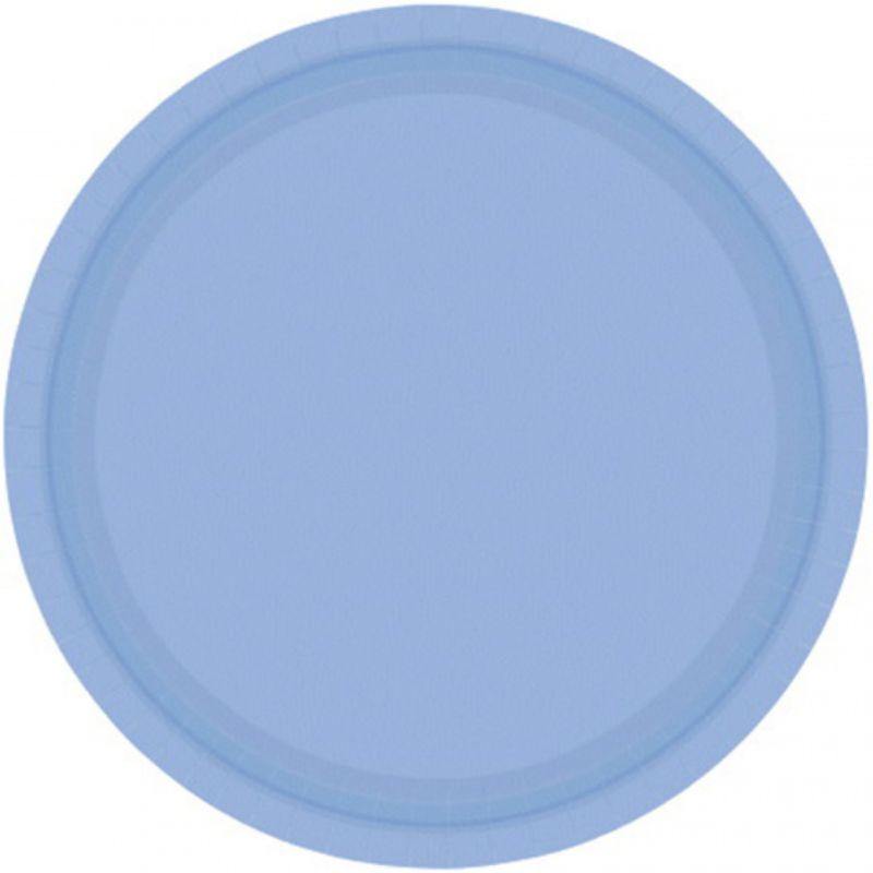 20 Pack Pastel Blue Paper Plates - 17cm - The Base Warehouse