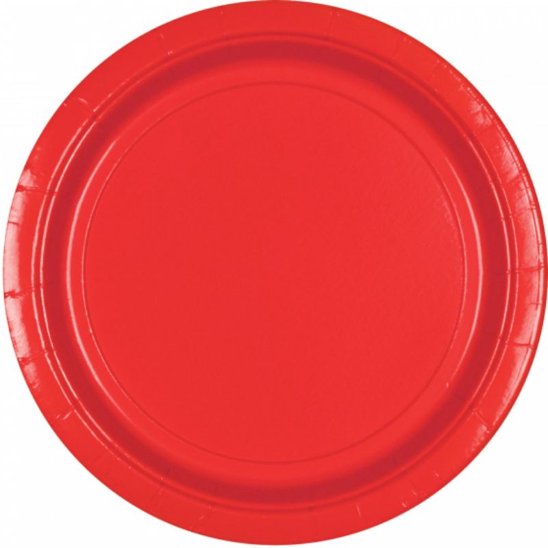 20 Pack Apple Red Paper Plates - 17cm
