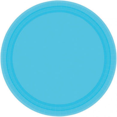 20 Pack Caribbean Blue Paper Plates - 17cm - The Base Warehouse