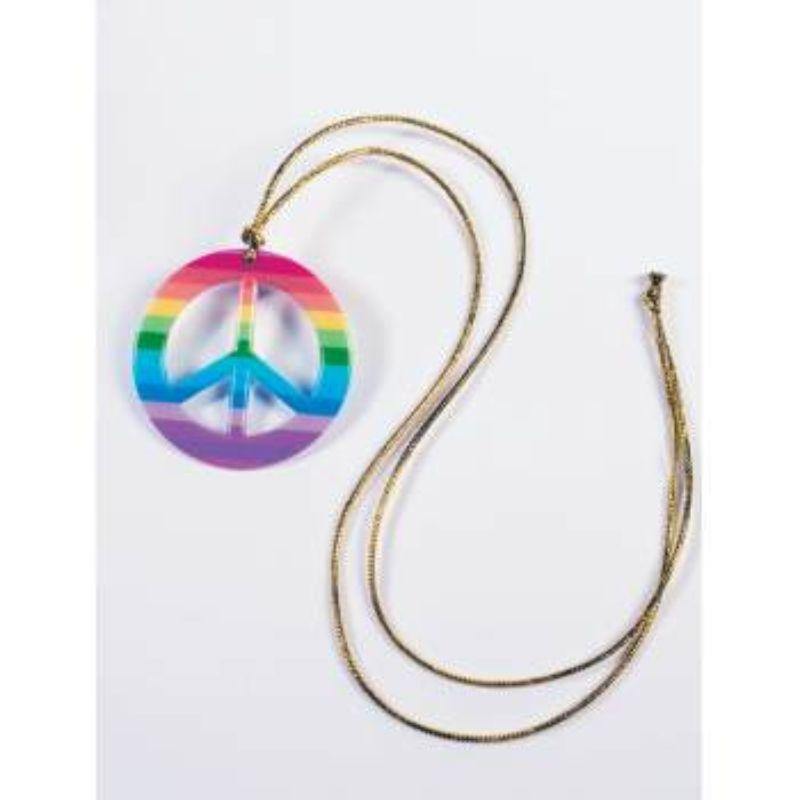 Rainbow Peace Medallion Necklace - The Base Warehouse