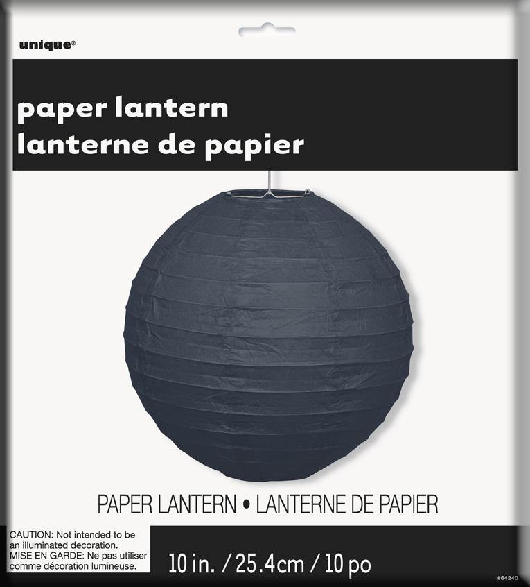 Midnight Black Round Paper Lantern - 25cm - The Base Warehouse