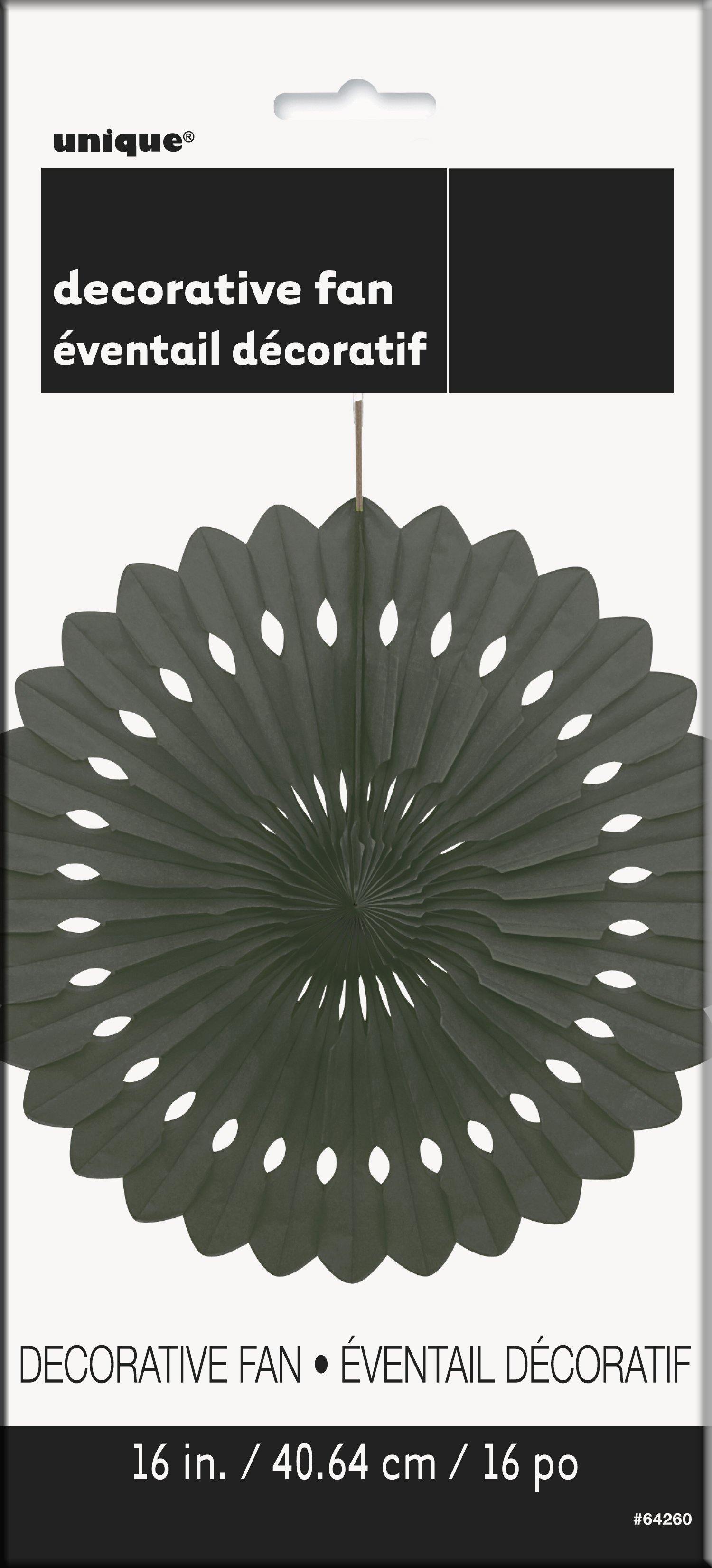Midnight Black Decorative Fan - 40cm - The Base Warehouse