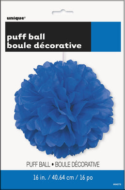 Royal Blue Puff Ball Decoration - 40cm - The Base Warehouse