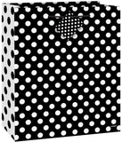 Load image into Gallery viewer, Glossy Midnight Black Dots Gift Bag - 23cm H x 18cm W - The Base Warehouse
