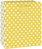 Load image into Gallery viewer, Glossy Sunflower Yellow Dots Gift Bag - 23cm H x 18cm W
