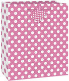 Load image into Gallery viewer, Glossy Lovely Pink Dots Gift Bag - 23cm H x 18cm W - The Base Warehouse

