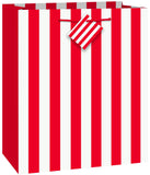 Load image into Gallery viewer, Ruby Red Stripes Gift Bag - 23cm H x 18cm W - The Base Warehouse

