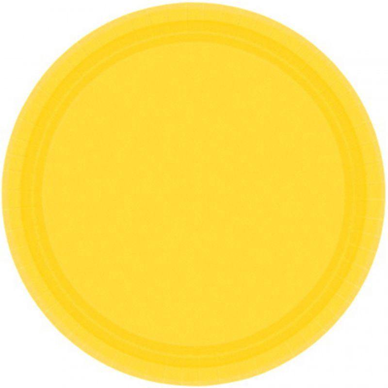 20 Pack Yellow Sunshine Paper Plates - 23cm - The Base Warehouse