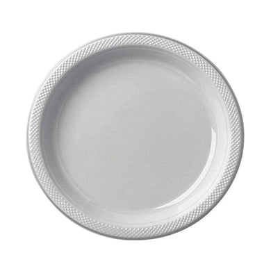 20 Pack Silver Paper Plates - 23cm - The Base Warehouse