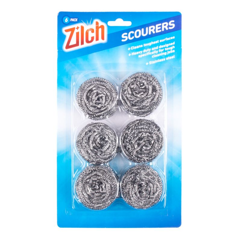 6 Pack Stainless Steel Scourers