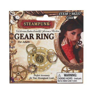 Steampunk Gold Gear Ring - The Base Warehouse