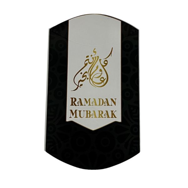 Black & Gold Ramadan Mubarak Cookie Box - 16cm x 12cm