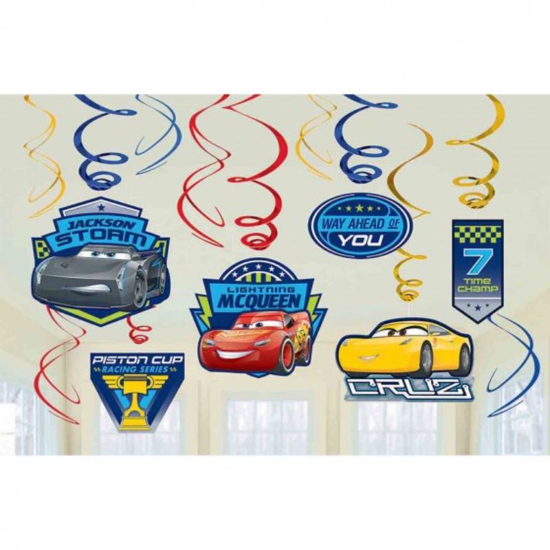 Cars 3 Foil Swirl Decorations Value Pack