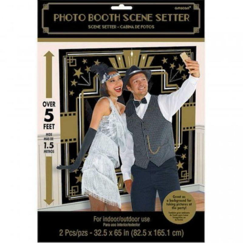 2 Pack Glitz & Glam Photo Booth Scene Setter - 82.5cm x 1.6m - The Base Warehouse