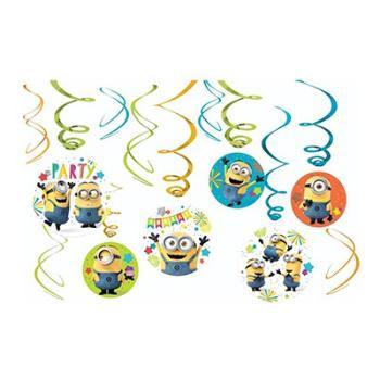 12 Pack Despicable Me Swirl Decorations Pack - The Base Warehouse